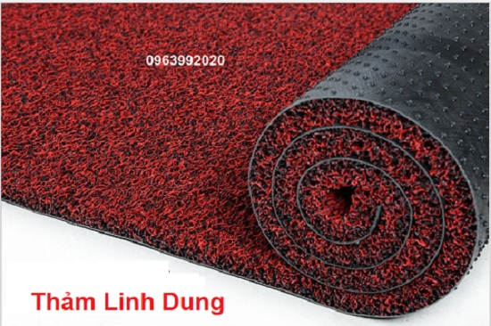 thảm nhựa rối dày đỏ đen thảm nhựa rối dày đỏ đen